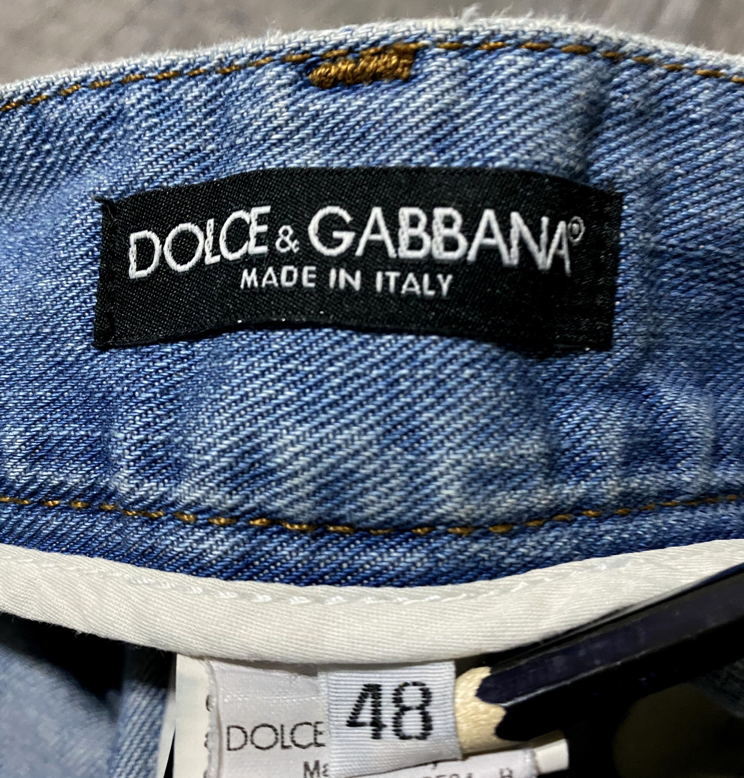 Dolce & Gabbana Dolce Gabbana D&G Torn Washed Faded Distressed Jeans Denim Size US 32 / EU 48 - 10 Thumbnail