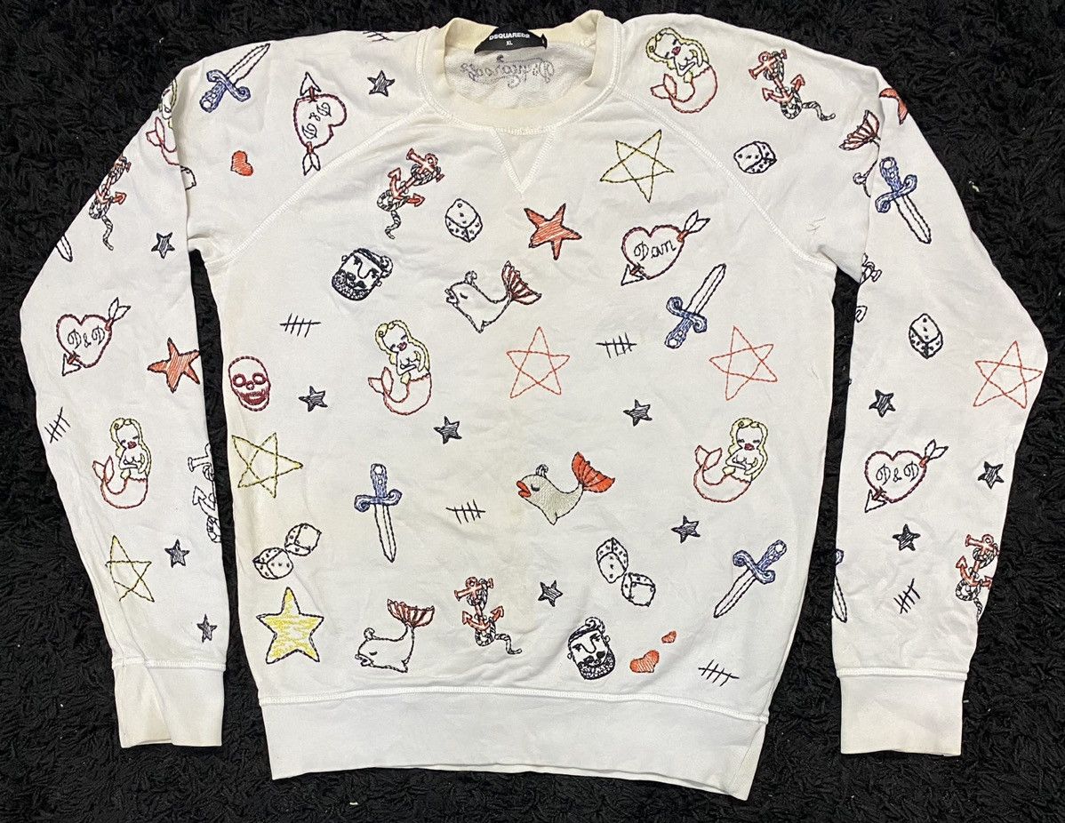 Dsquared2 × Vintage DSQUARED2 FULL EMBROIDERED DESIGN VERY RARE Size US XL / EU 56 / 4 - 4 Thumbnail