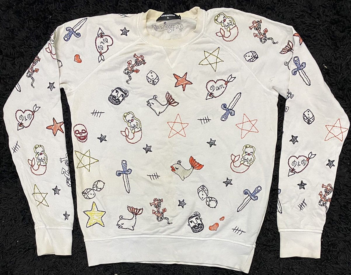 Dsquared2 × Vintage DSQUARED2 FULL EMBROIDERED DESIGN VERY RARE Size US XL / EU 56 / 4 - 1 Thumbnail