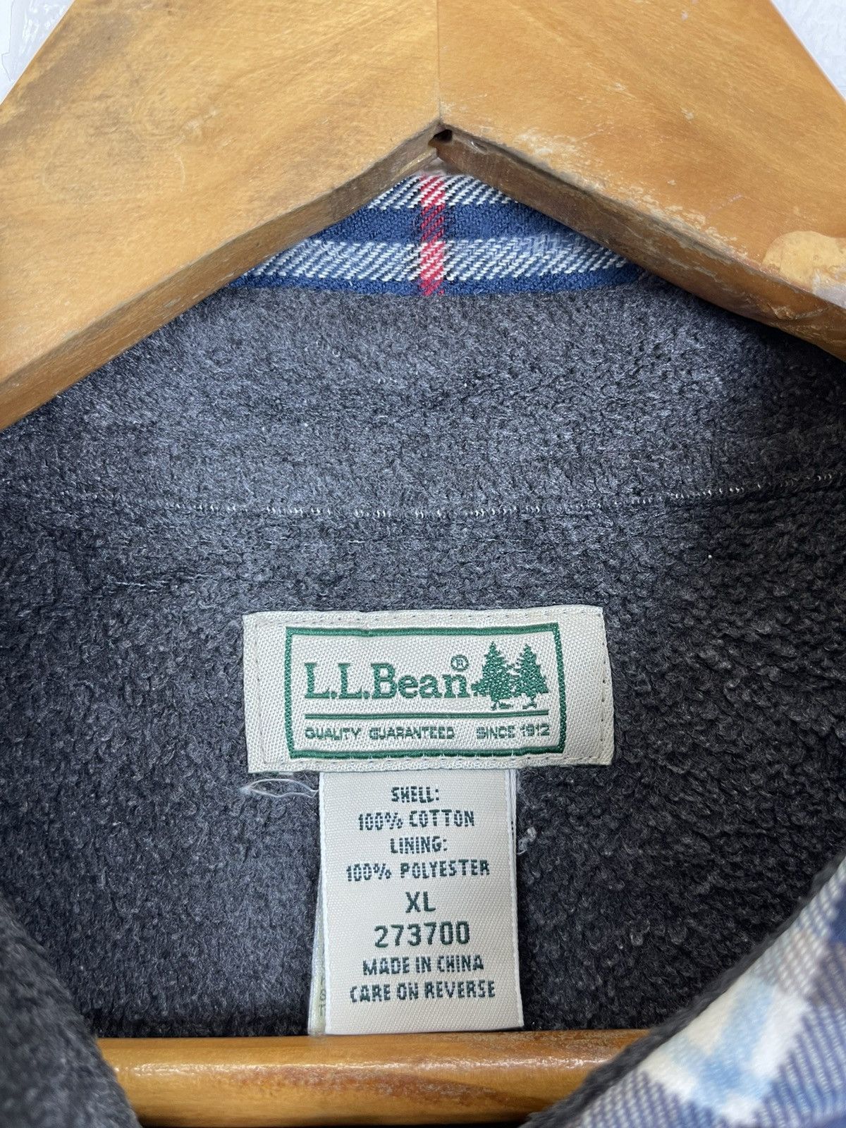 L.L. Bean × Vintage Vintage LL BEAN Glen Plaid Tartan Shirt Inner Fleece Size US XL / EU 56 / 4 - 6 Thumbnail