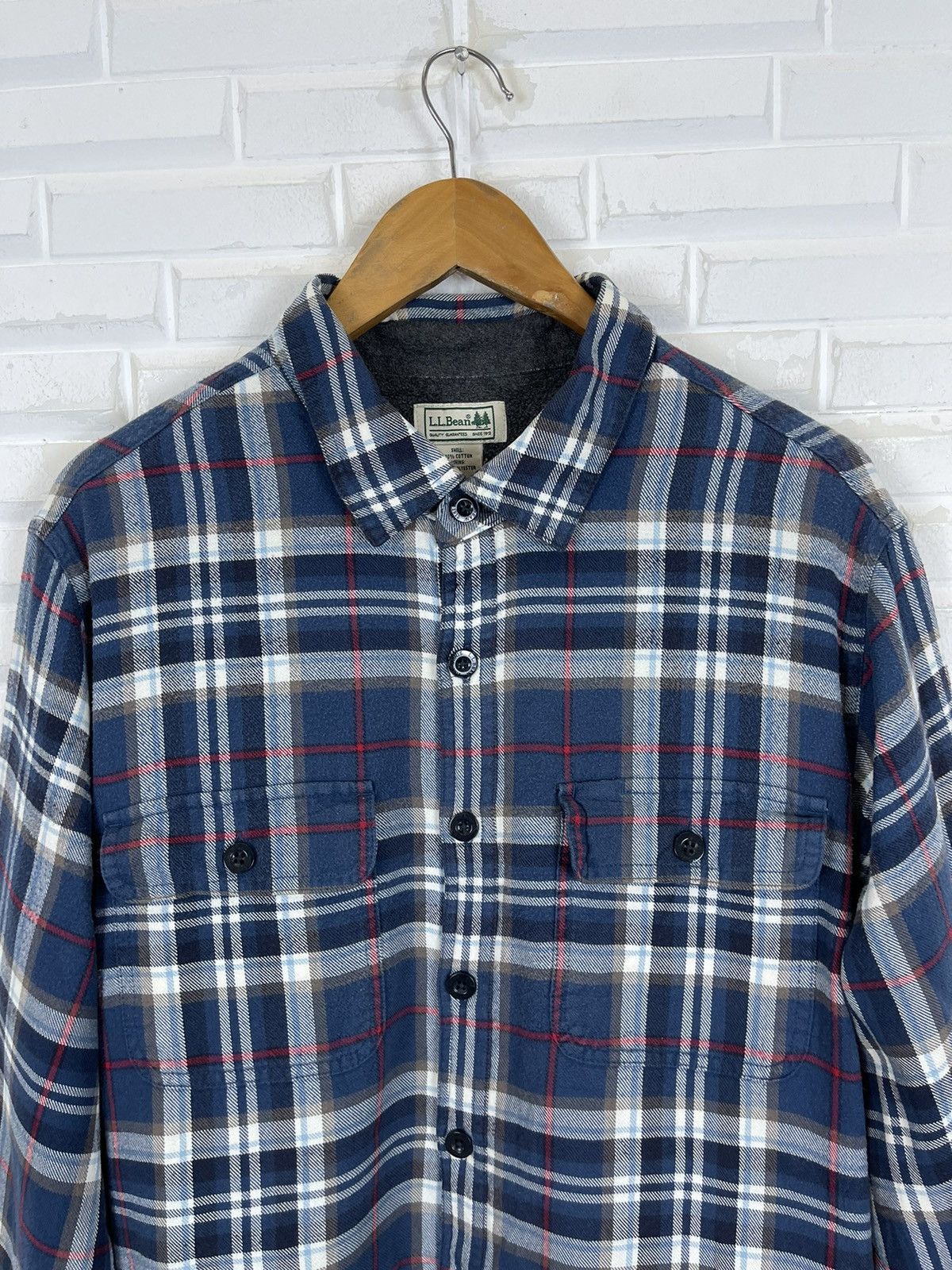 L.L. Bean × Vintage Vintage LL BEAN Glen Plaid Tartan Shirt Inner Fleece Size US XL / EU 56 / 4 - 3 Thumbnail