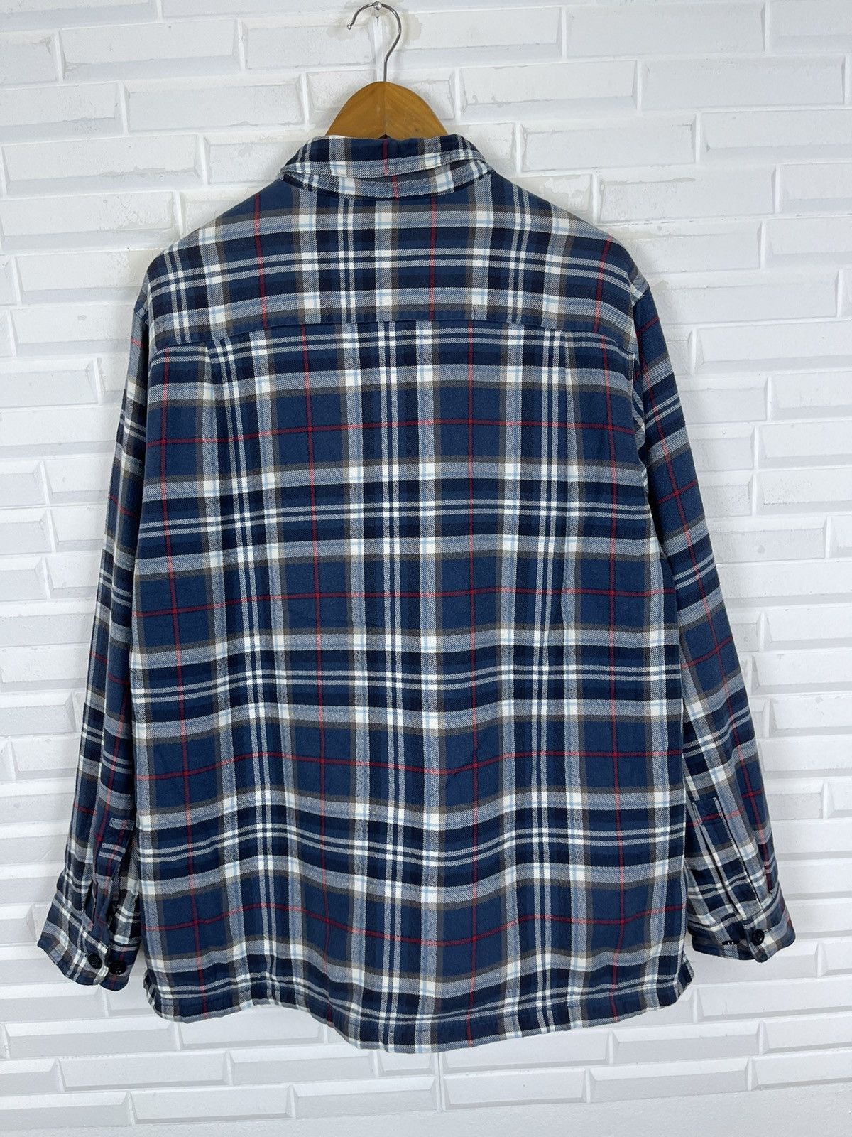 L.L. Bean × Vintage Vintage LL BEAN Glen Plaid Tartan Shirt Inner Fleece Size US XL / EU 56 / 4 - 4 Thumbnail