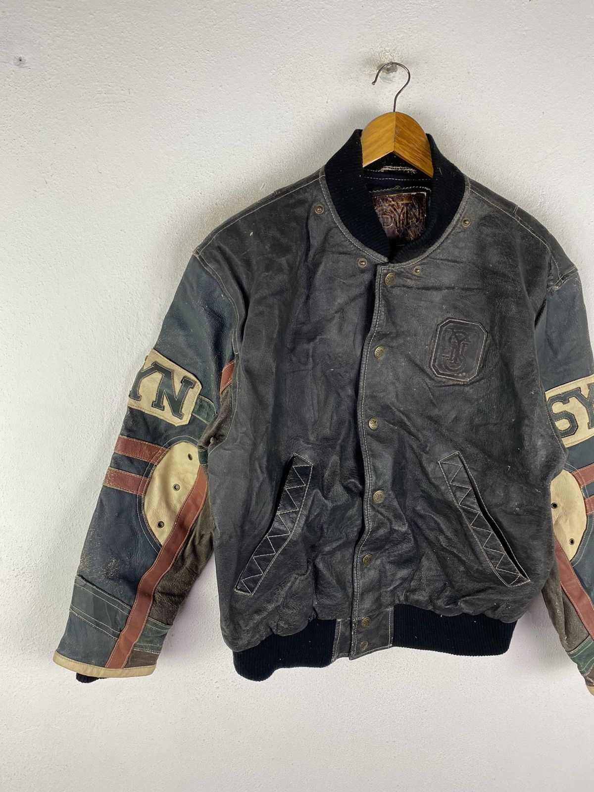 Genuine Leather Vintage SNY Jeans Leather Varsity Jacket Timeless Streetwear Size US M / EU 48-50 / 2 - 4 Thumbnail