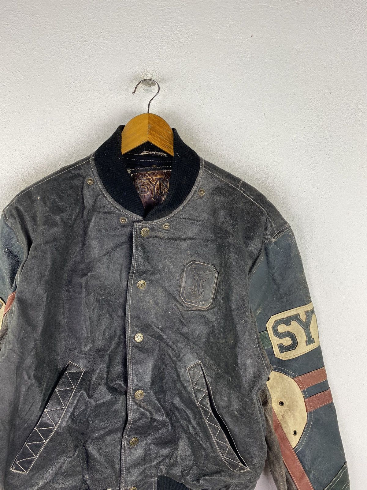 Genuine Leather Vintage SNY Jeans Leather Varsity Jacket Timeless Streetwear Size US M / EU 48-50 / 2 - 6 Thumbnail