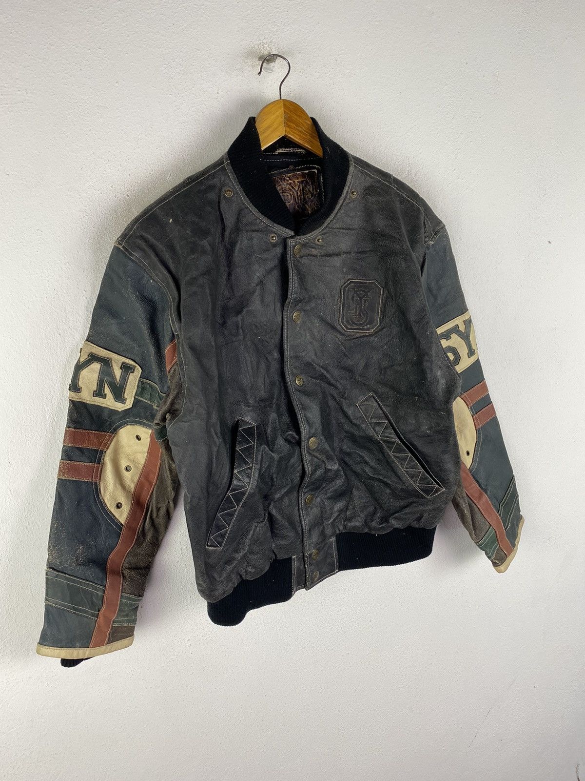 Genuine Leather Vintage SNY Jeans Leather Varsity Jacket Timeless Streetwear Size US M / EU 48-50 / 2 - 3 Thumbnail
