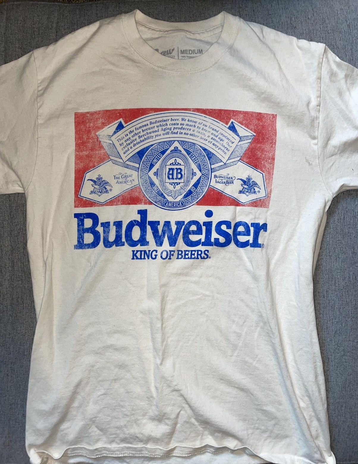 T-shirt Homme GAP Budweiser Taille XL - Coton 100% - Occasion Très Bon état