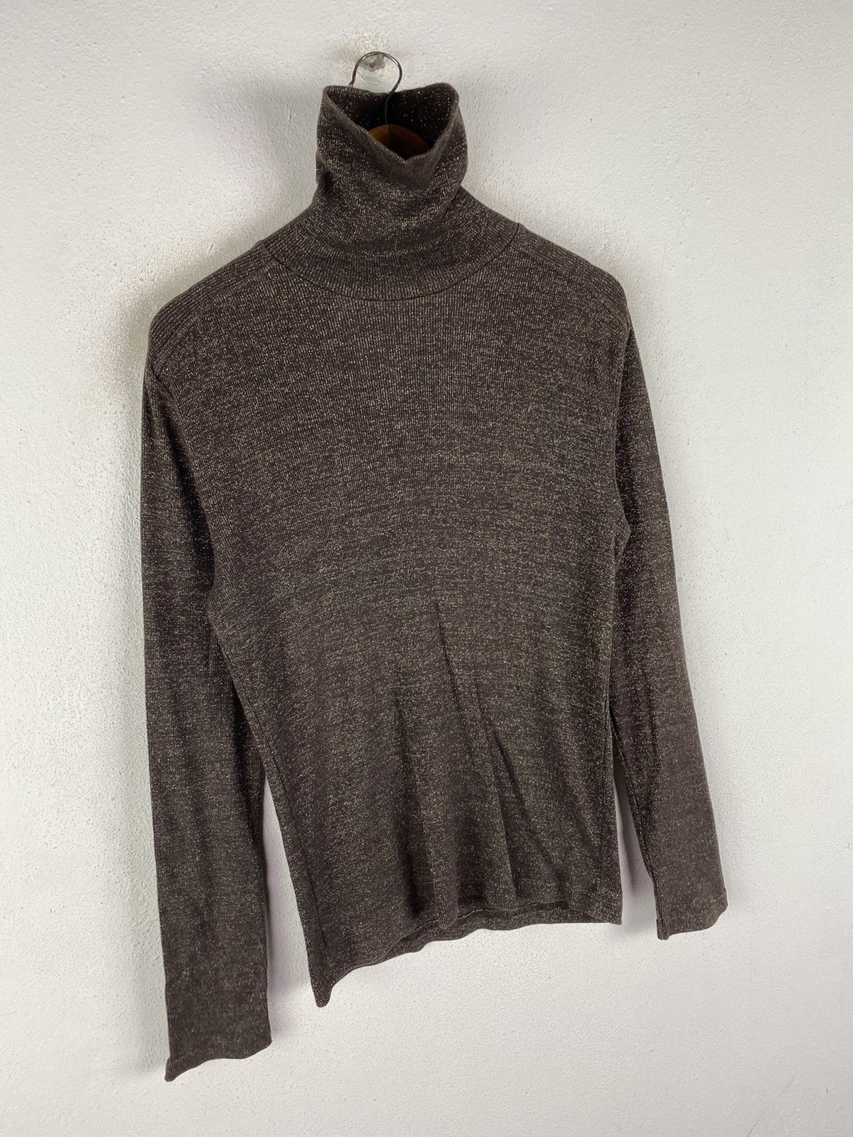 Designer × Japanese Brand × Katharine Hamnett London Vintage Hamnett Japan Metallic Brown Turtleneck 90s Shimmer Size US M / EU 48-50 / 2 - 3 Thumbnail