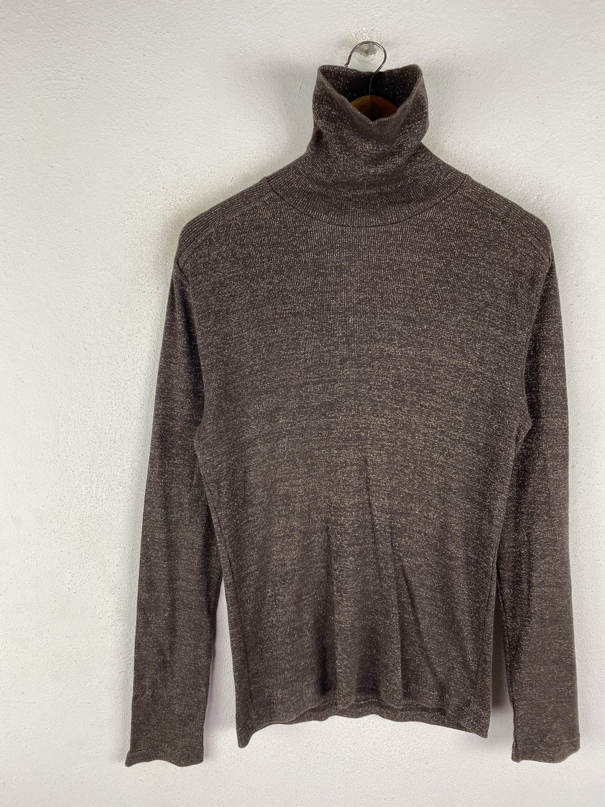 Designer × Japanese Brand × Katharine Hamnett London Vintage Hamnett Japan Metallic Brown Turtleneck 90s Shimmer Size US M / EU 48-50 / 2 - 4 Thumbnail