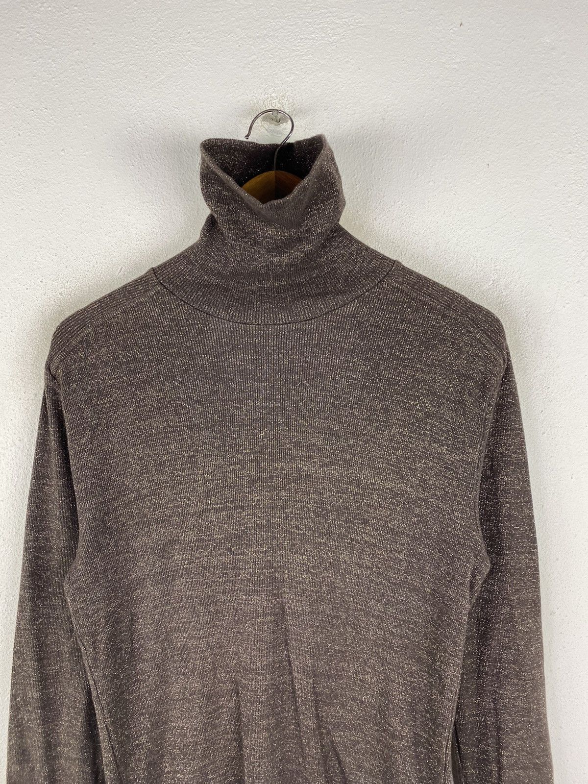 Designer × Japanese Brand × Katharine Hamnett London Vintage Hamnett Japan Metallic Brown Turtleneck 90s Shimmer Size US M / EU 48-50 / 2 - 5 Thumbnail
