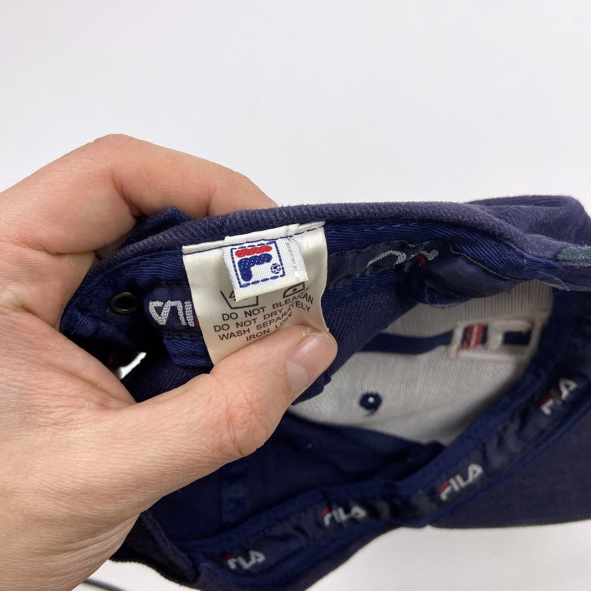 Fila Vintage 90s Fila Navy Embroidered logo baseball cap Italy Size ONE SIZE - 8 Thumbnail
