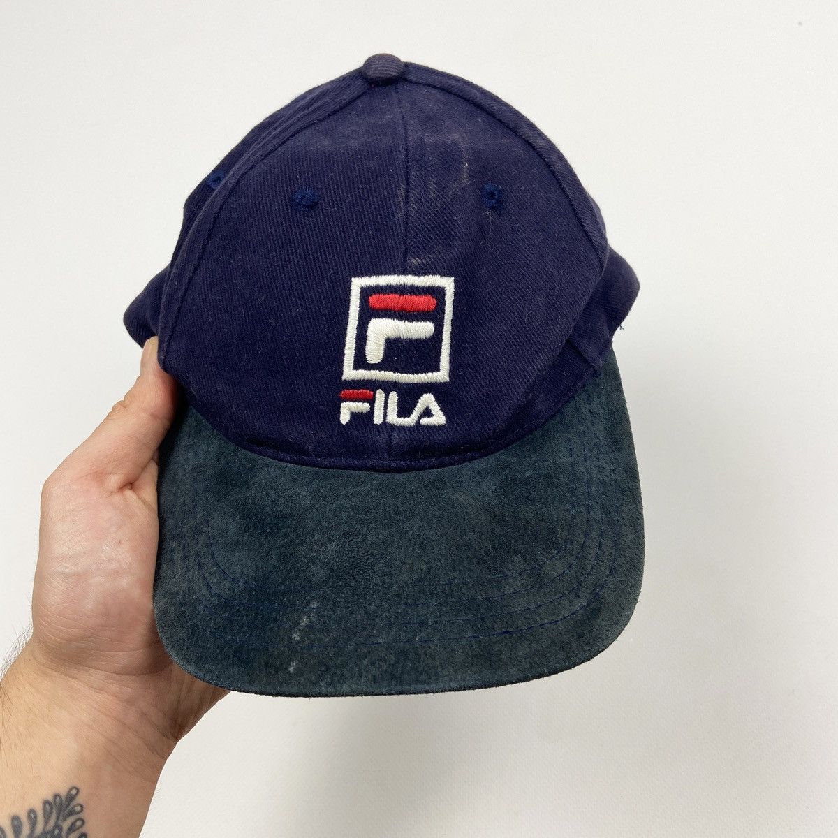 Fila Vintage 90s Fila Navy Embroidered logo baseball cap Italy Size ONE SIZE - 3 Thumbnail