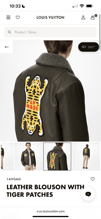 Louis Vuitton Louis Vuitton x NIGO leather jacket with tiger patches