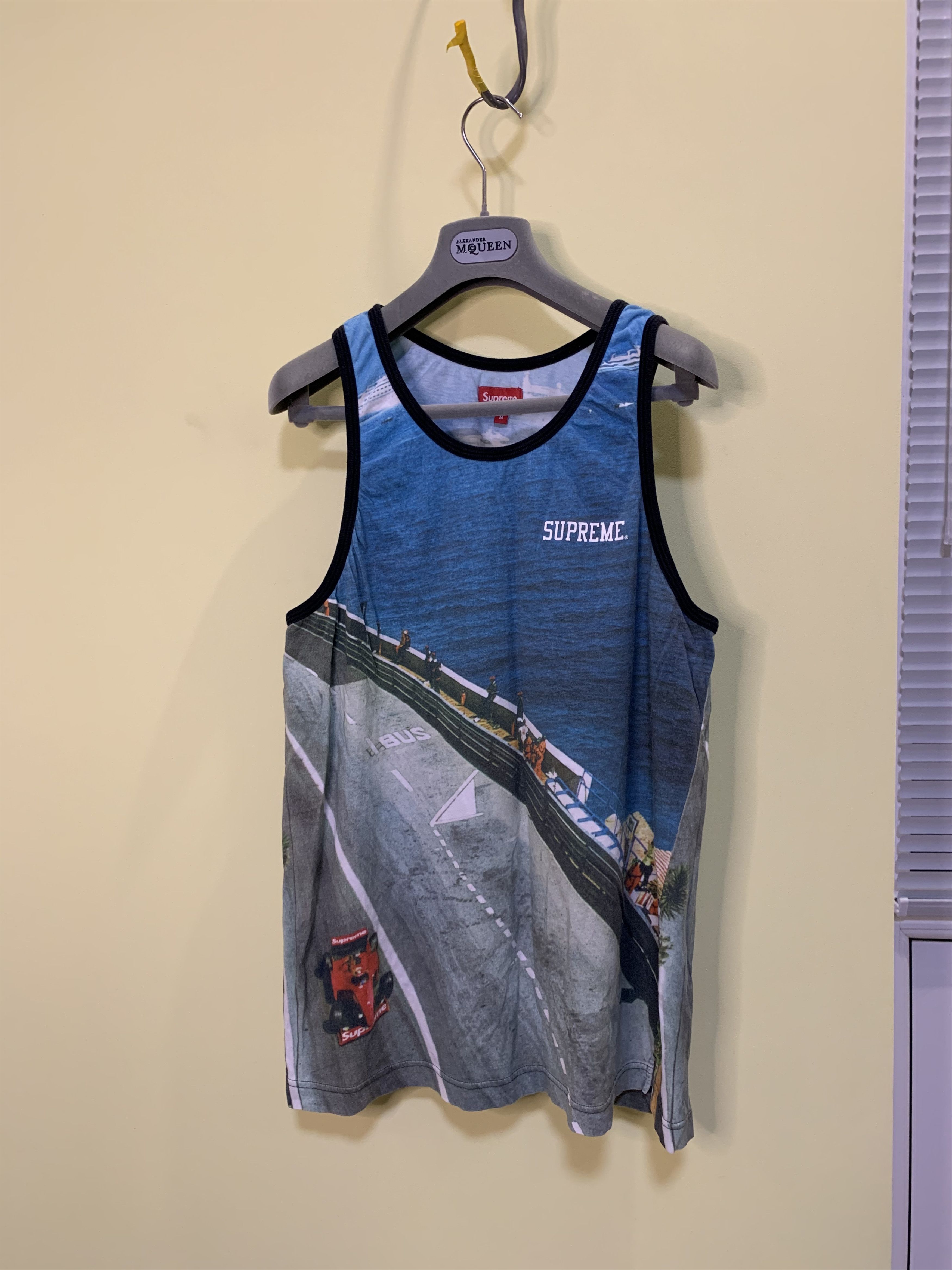 supreme TANK TOP light blue Mサイズ Supreme SS18 Mesh Stripe Tank Top Rare Size Large Light Blue