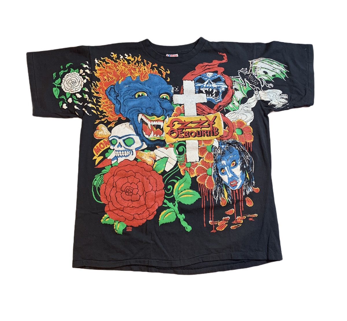 Chemise Vintage Ozzy Osbourne Peyotl Tournée Mexique 1995 - Taille XL Années 90