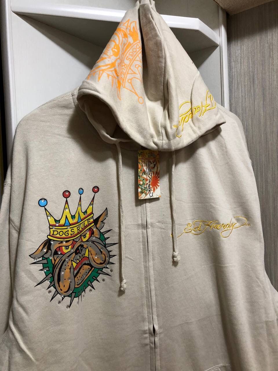 Christian Audigier × Ed Hardy Ed hardy hoodie by Christian Audigier Bulldog White 4XL NEW❗️ Size US XXL / EU 58 / 5 - 4 Thumbnail