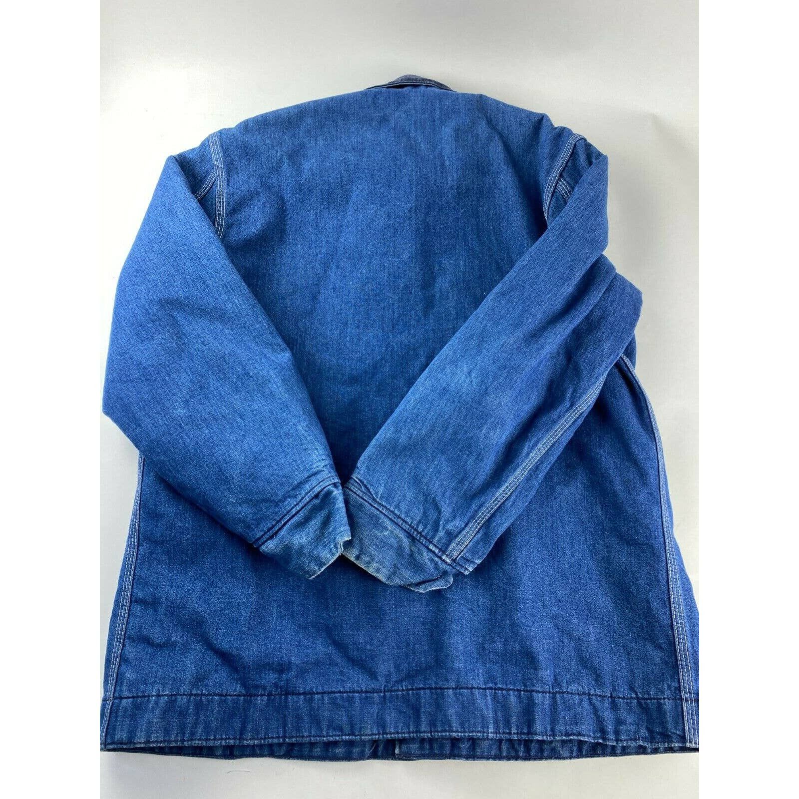 Sears Chore Coat Mens XL Jacket Denim Jean Blanket Lined Vtg