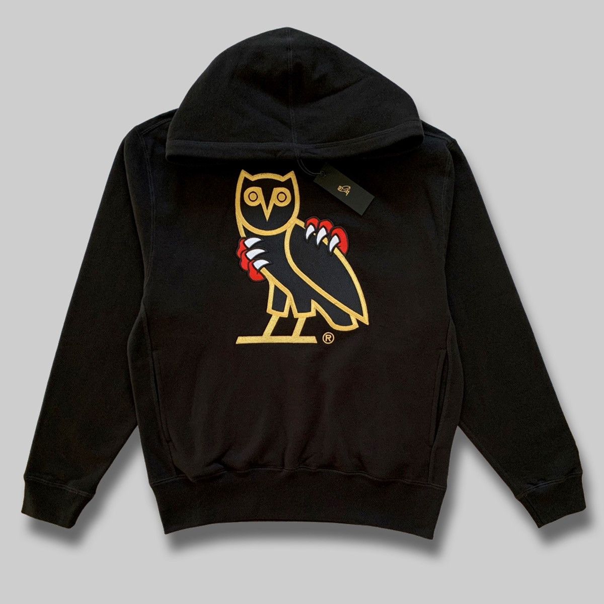 October’s Very Own X NBA コラボ HOODIE OVO X NBA Team Icons OG Owl Hoodie Black Gold Embroidered