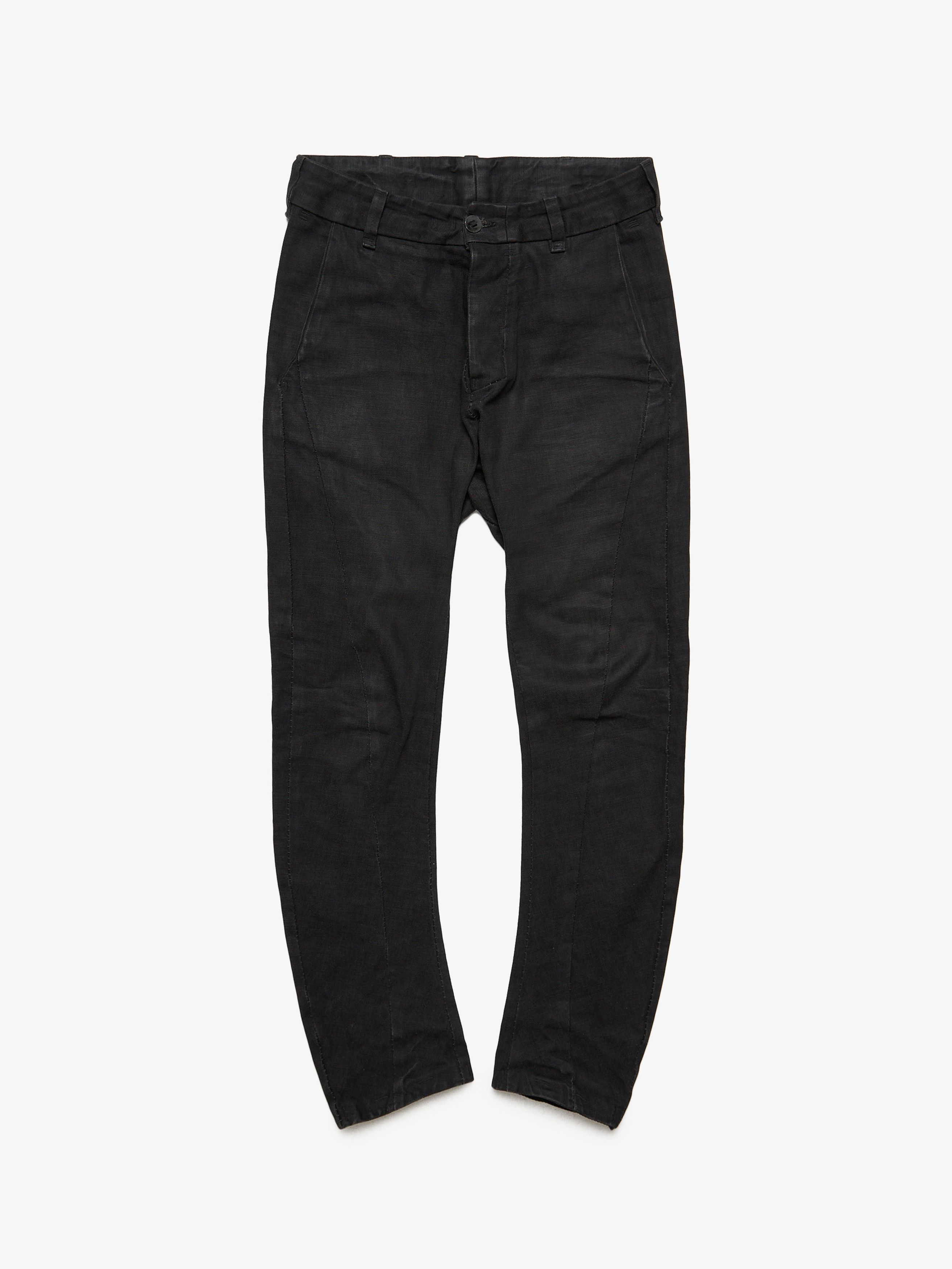 Boris Bidjan Saberi P14 Black Overlocked seams Waxed Pants | Grailed