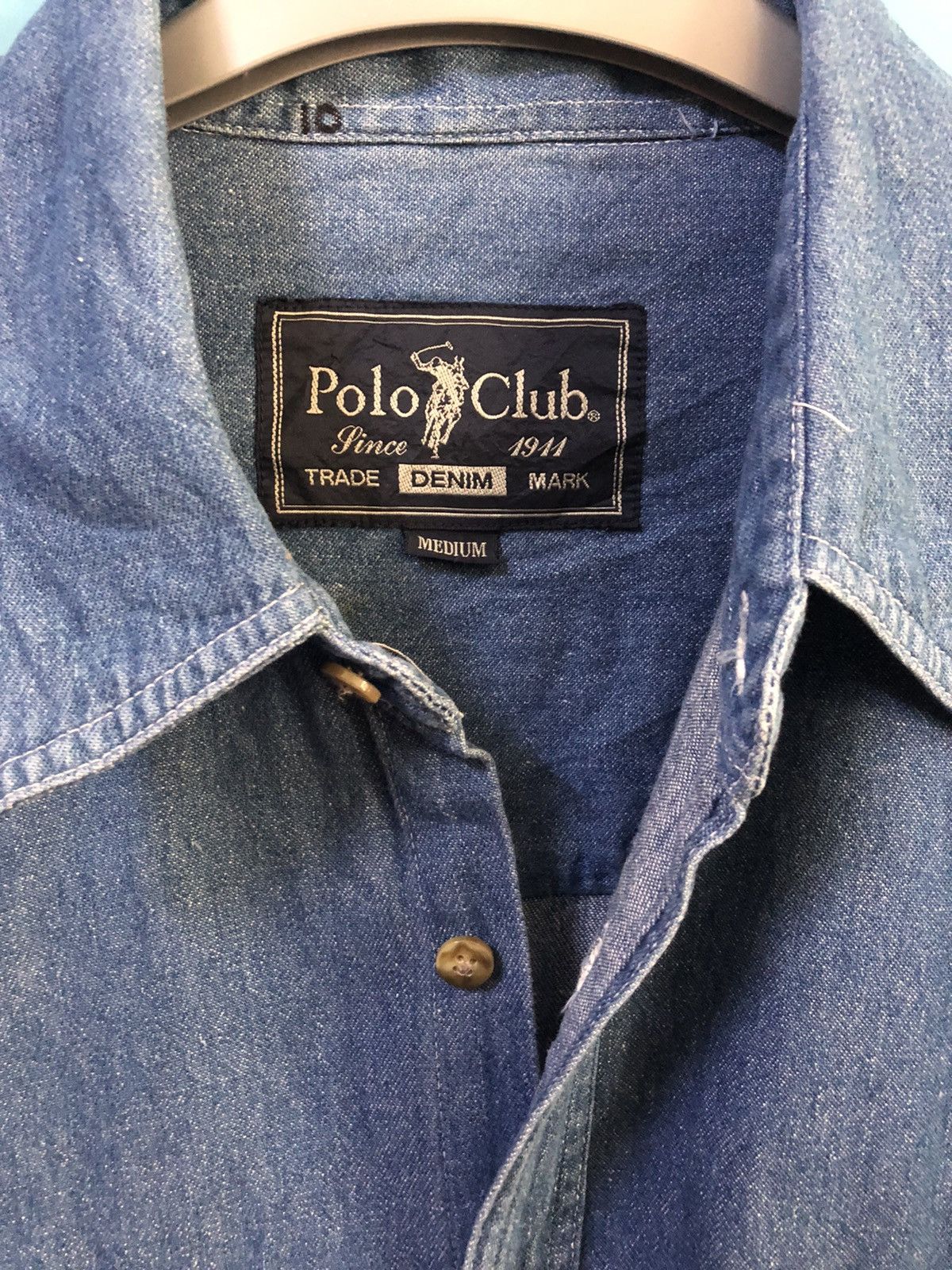 Beverly Hills Polo Club denim shirt embroidery #A5 Size US M / EU 48-50 / 2 - 6 Thumbnail