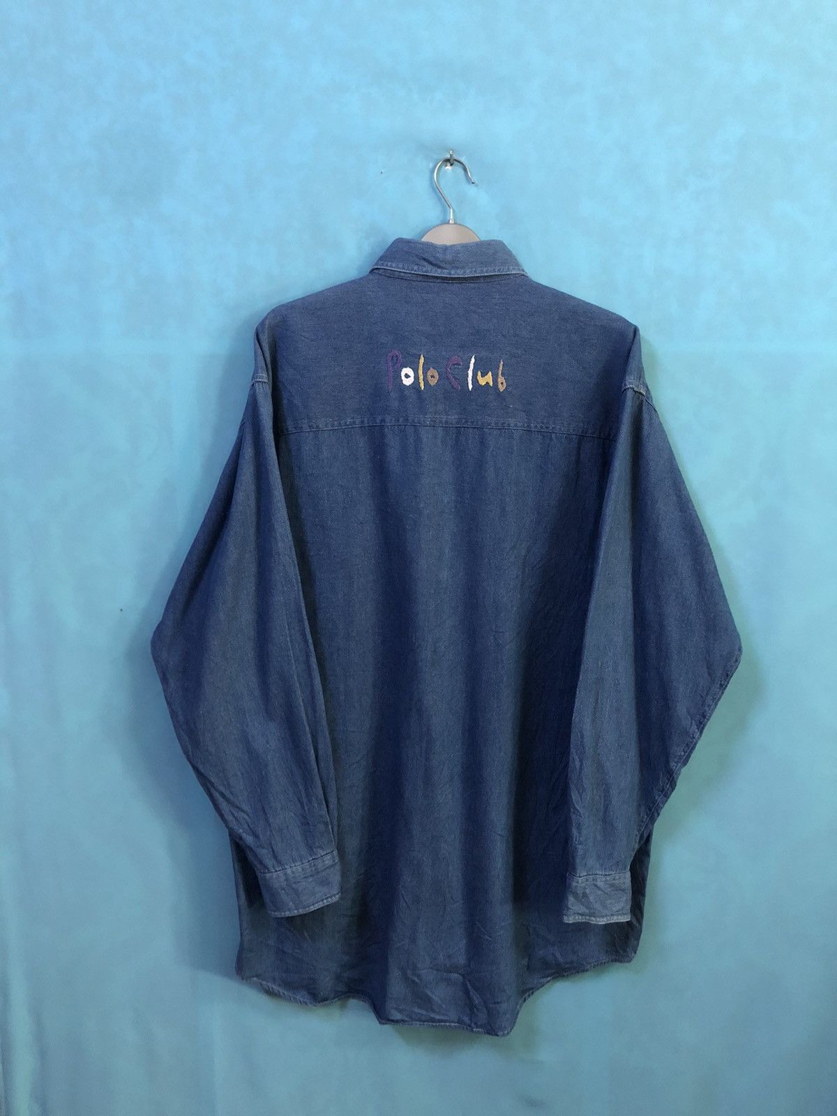 Beverly Hills Polo Club denim shirt embroidery #A5 Size US M / EU 48-50 / 2 - 1 Thumbnail