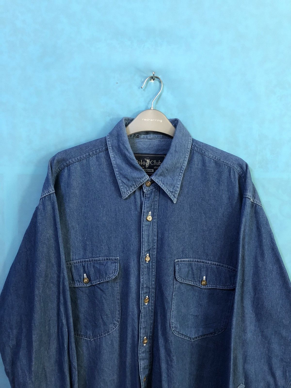 Beverly Hills Polo Club denim shirt embroidery #A5 Size US M / EU 48-50 / 2 - 5 Thumbnail