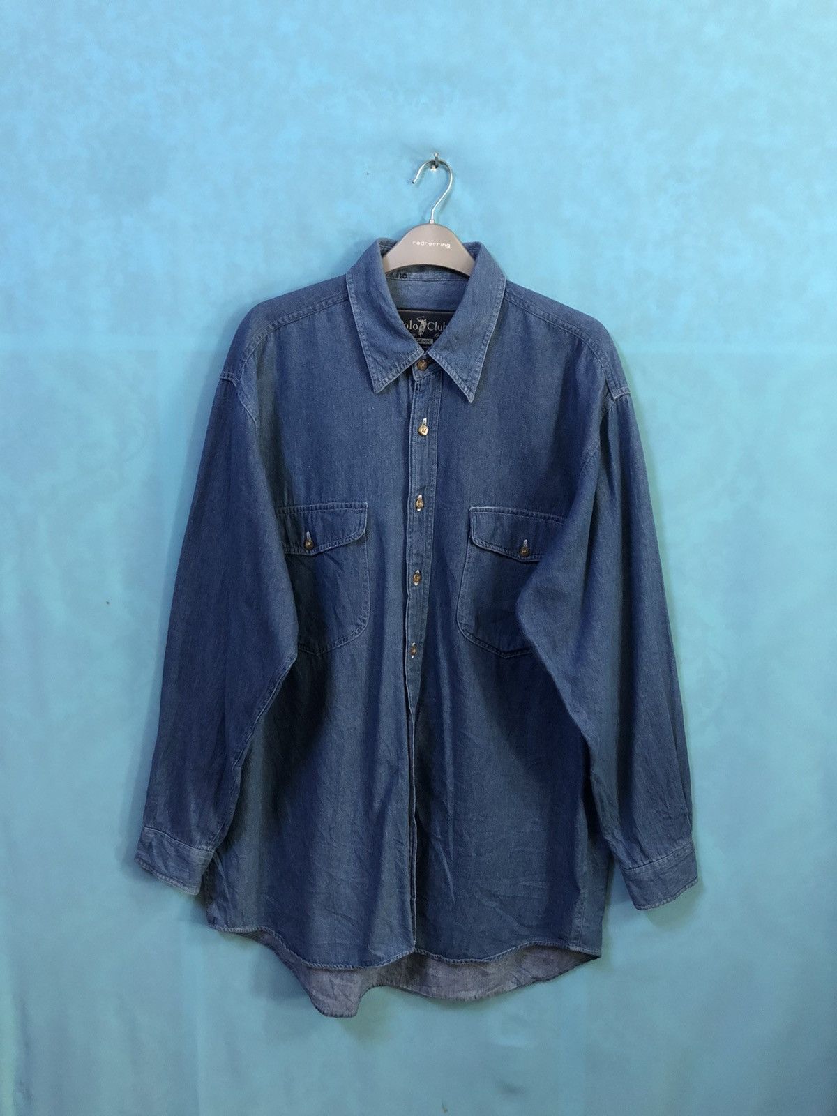 Beverly Hills Polo Club denim shirt embroidery #A5 Size US M / EU 48-50 / 2 - 3 Thumbnail