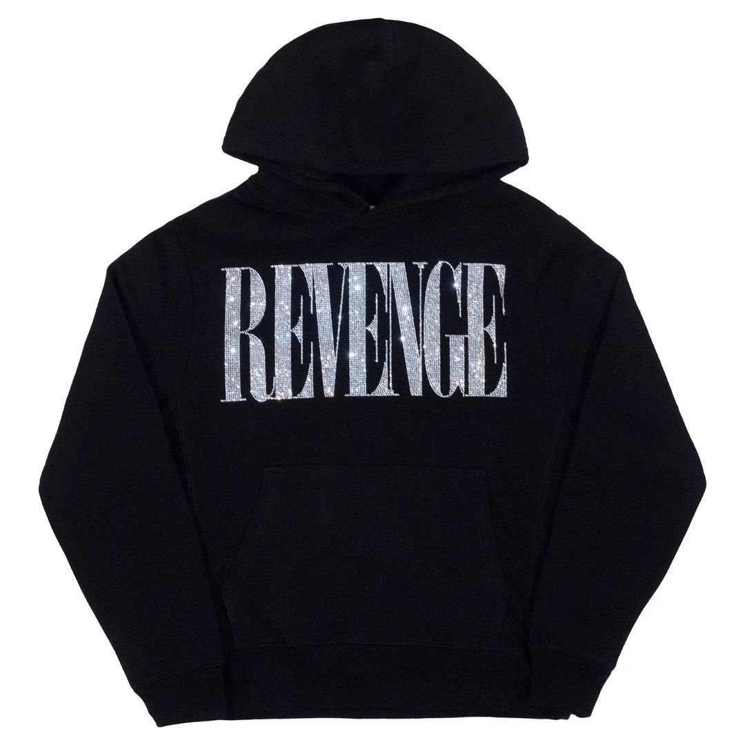 Revenge NEW REVENGE NIRVANA RHINESTONE HOODIE BLACK MEDIUM Grailed