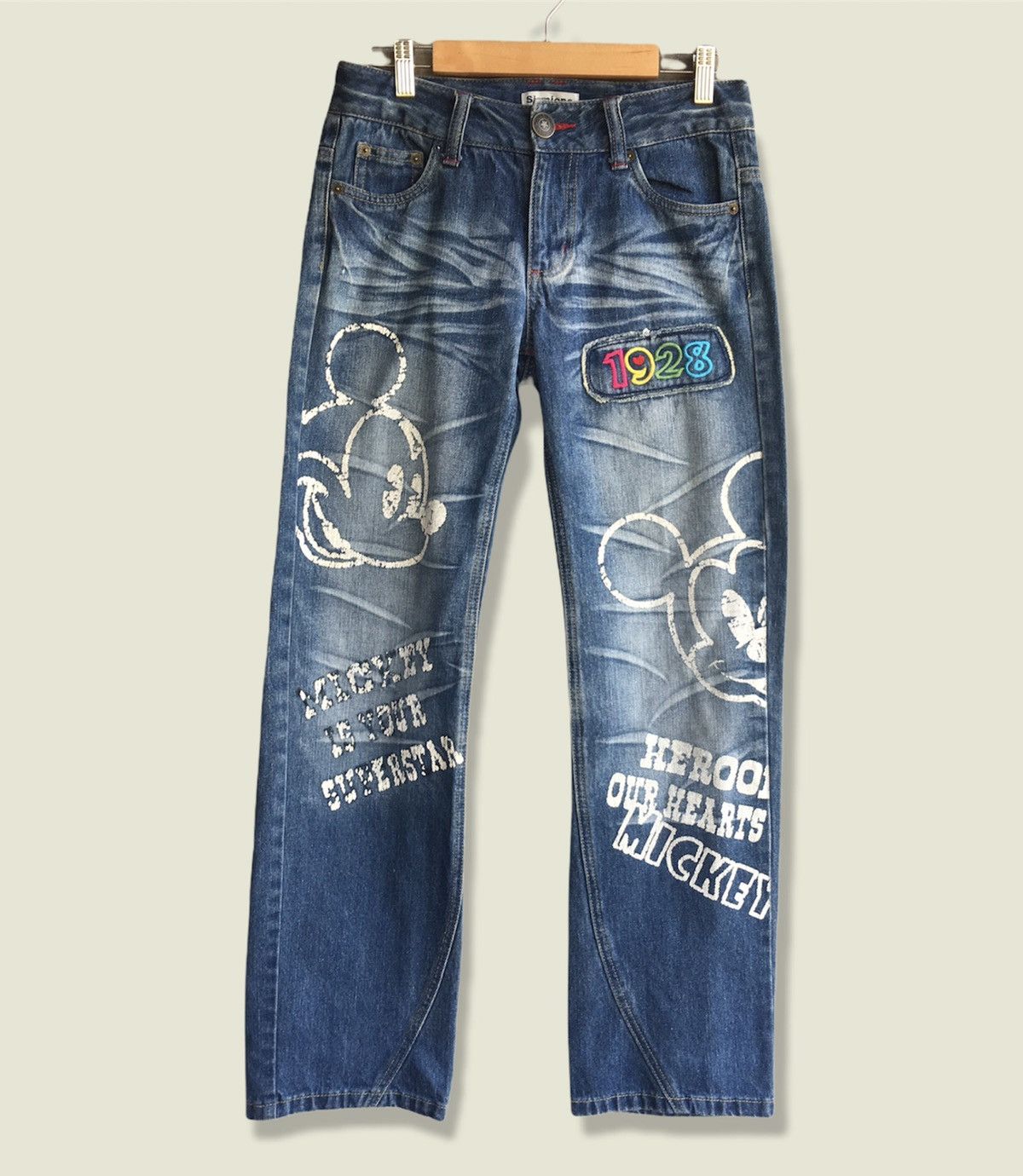 Cartoon Network × Disney × Mickey Mouse Disney Mickey Mouse Big Logo Denim Pants Size US 30 / EU 46 - 1 Thumbnail