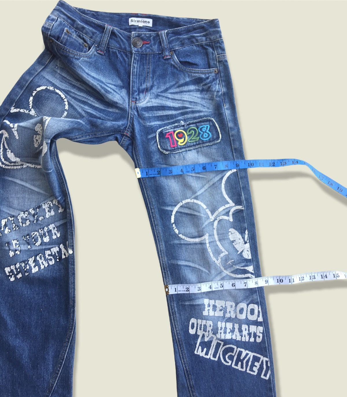 Cartoon Network × Disney × Mickey Mouse Disney Mickey Mouse Big Logo Denim Pants Size US 30 / EU 46 - 8 Thumbnail