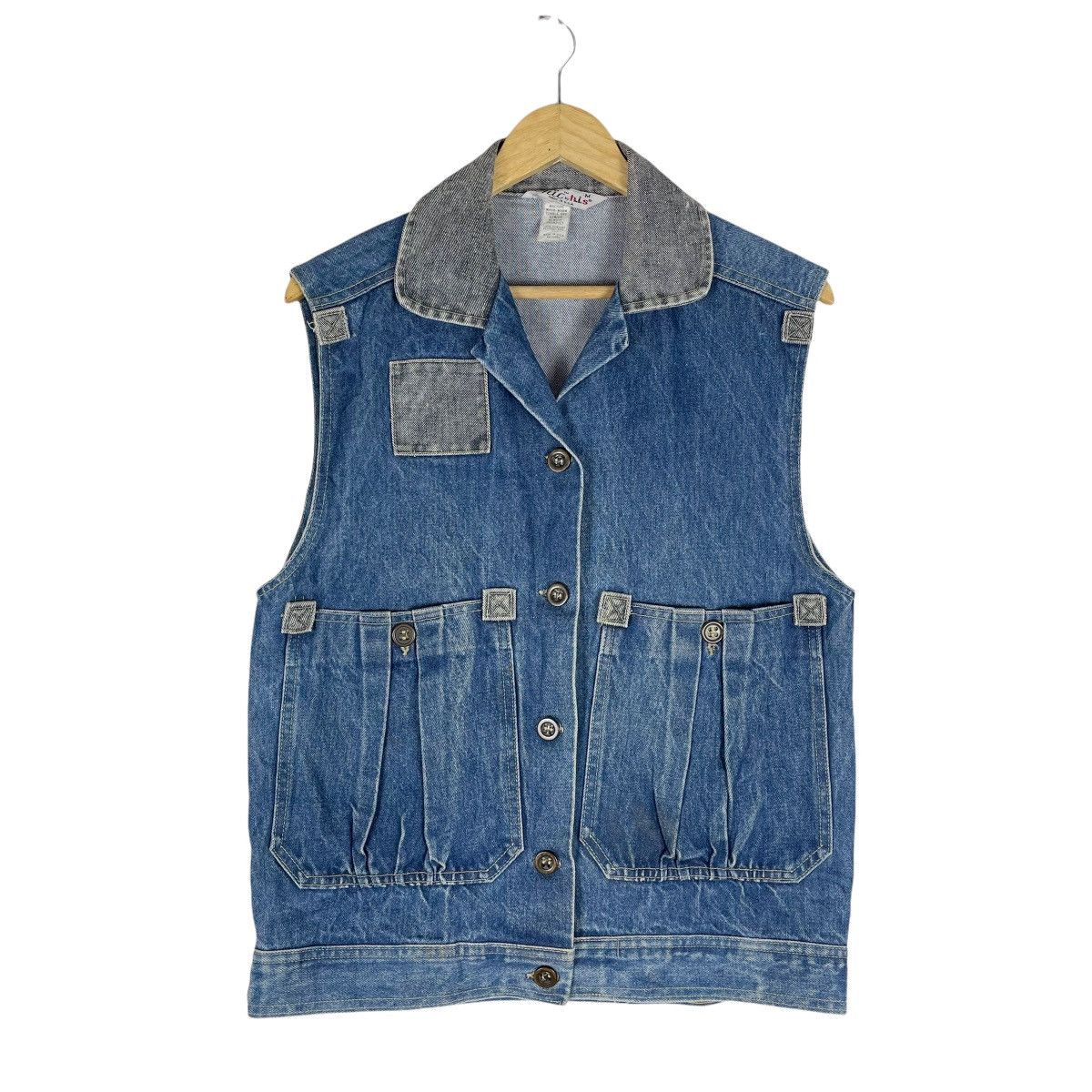 Vintage 80s Sunset Blues by Chic offers Two Tone Denim Vest