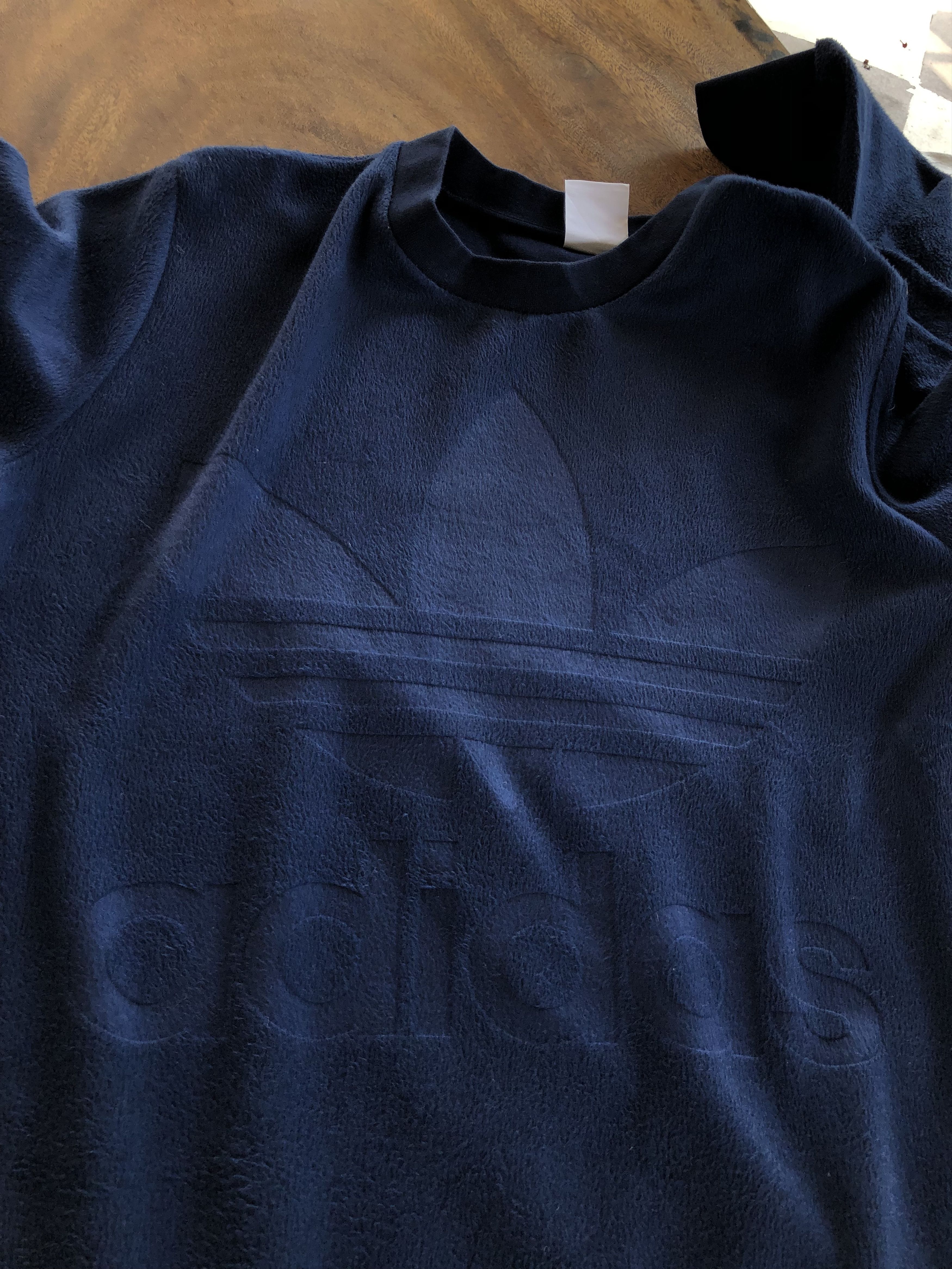 Adidas FW17 ADIDAS VELOUR CREW BIG STEALTH LOGO SWEATSHIRT Size US XL / EU 56 / 4 - 8 Thumbnail