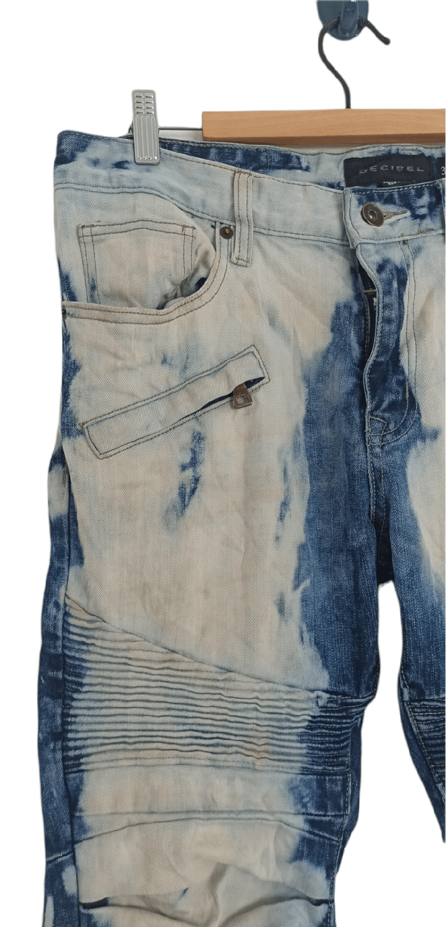 Decibel Decibel Acid Wash Biker Denim Jeans Size US 34 / EU 50 - 7 Thumbnail