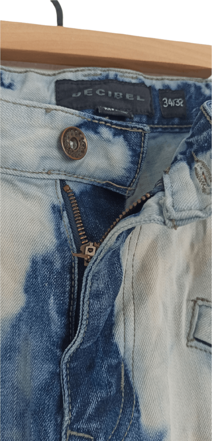 Decibel Decibel Acid Wash Biker Denim Jeans Size US 34 / EU 50 - 2 Thumbnail