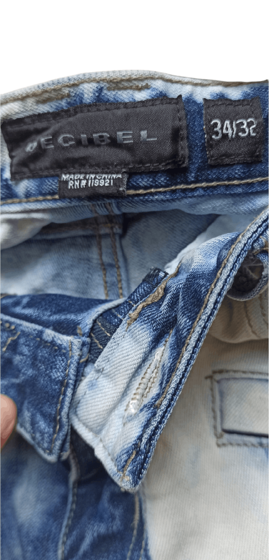 Decibel Decibel Acid Wash Biker Denim Jeans Size US 34 / EU 50 - 18 Thumbnail