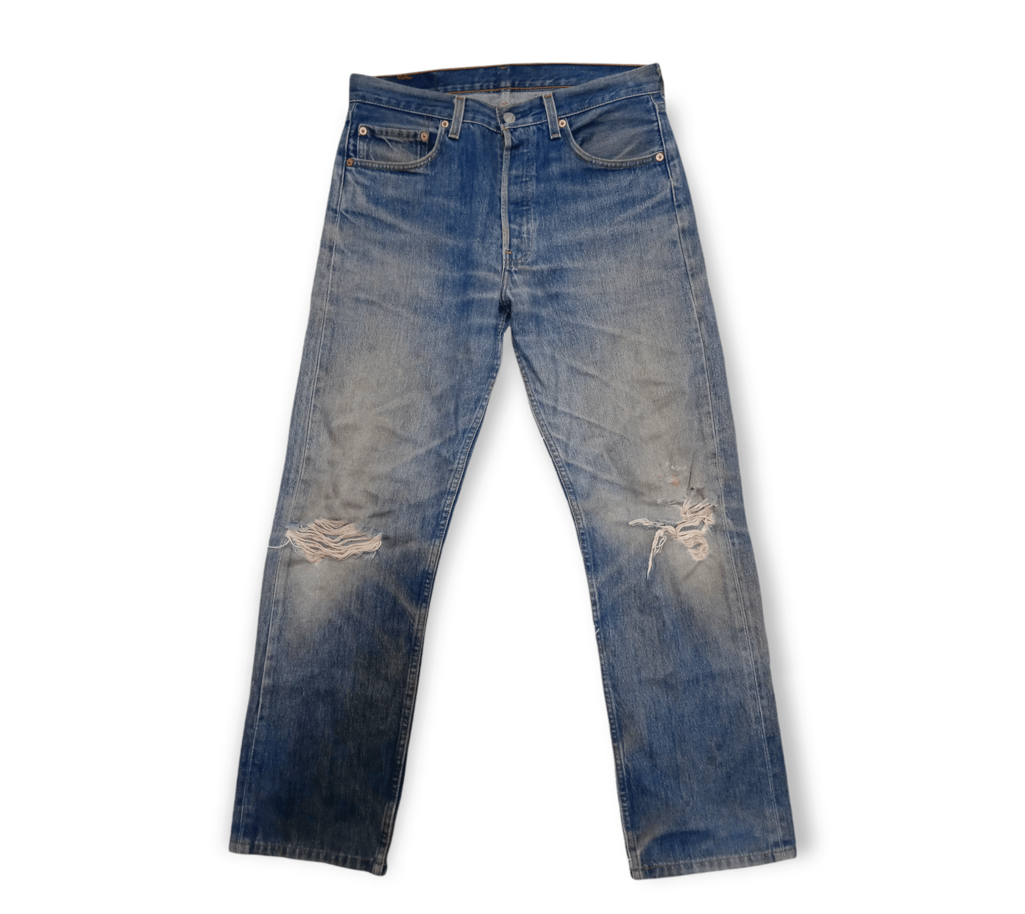 image of Distressed Denim x Levis Vintage 90's Levi's 501 in Denim, Men's (Size 32)