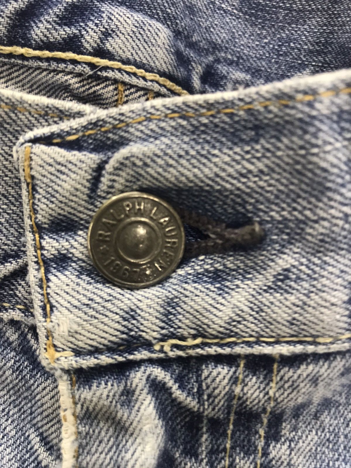 Polo Ralph Lauren × Vintage Vtg polo ralph lauren distressed denim pant patchwork jeans Size US 42 / EU 58 - 5 Thumbnail