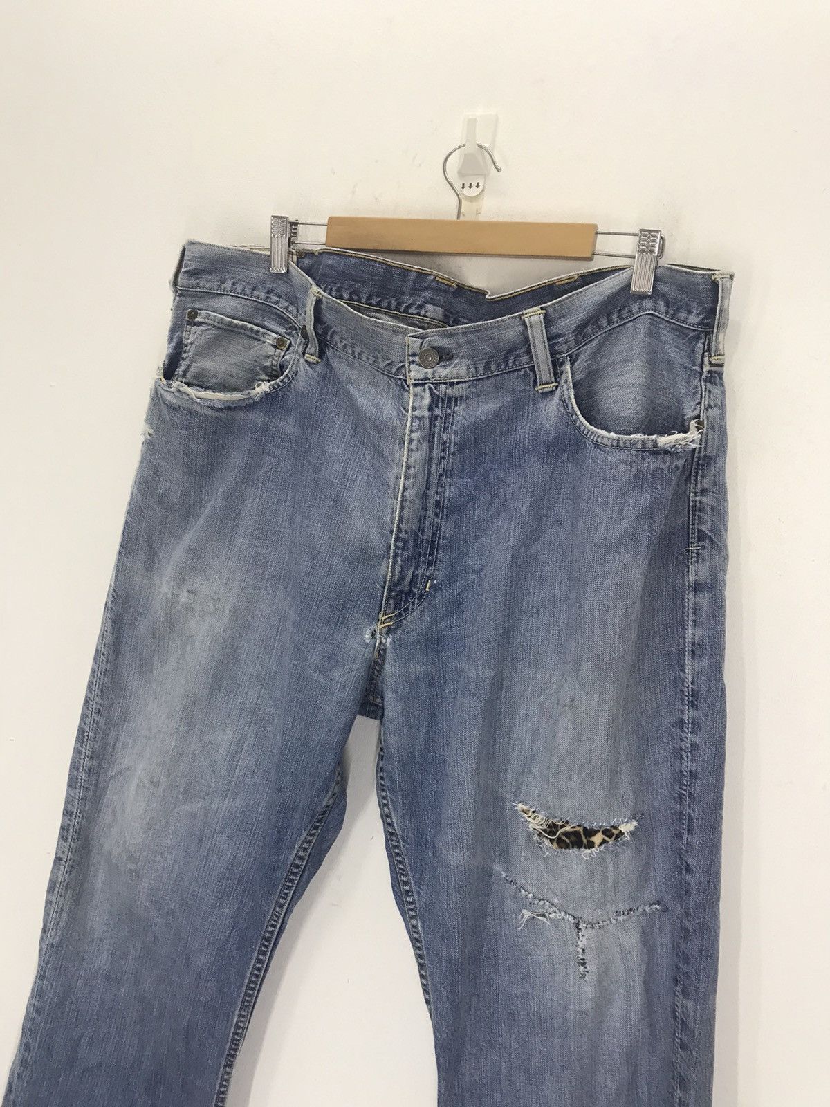 Polo Ralph Lauren × Vintage Vtg polo ralph lauren distressed denim pant patchwork jeans Size US 42 / EU 58 - 3 Thumbnail