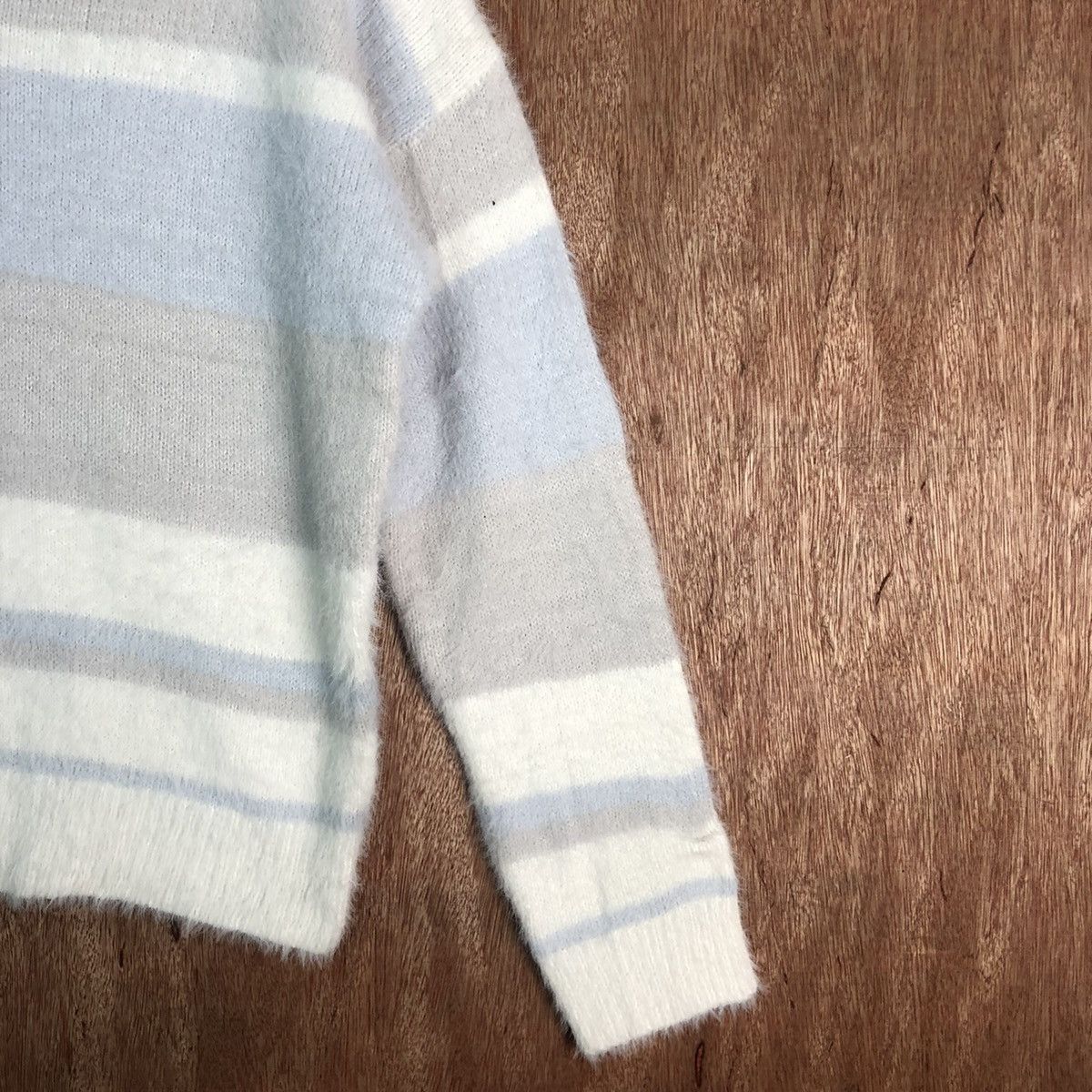 Homespun Knitwear × Japanese Brand JAPAN INGNI MULTICOLOR STRIPE MOHAIR SHAG SHAGGY KNITWEAR Size US M / EU 48-50 / 2 - 5 Thumbnail