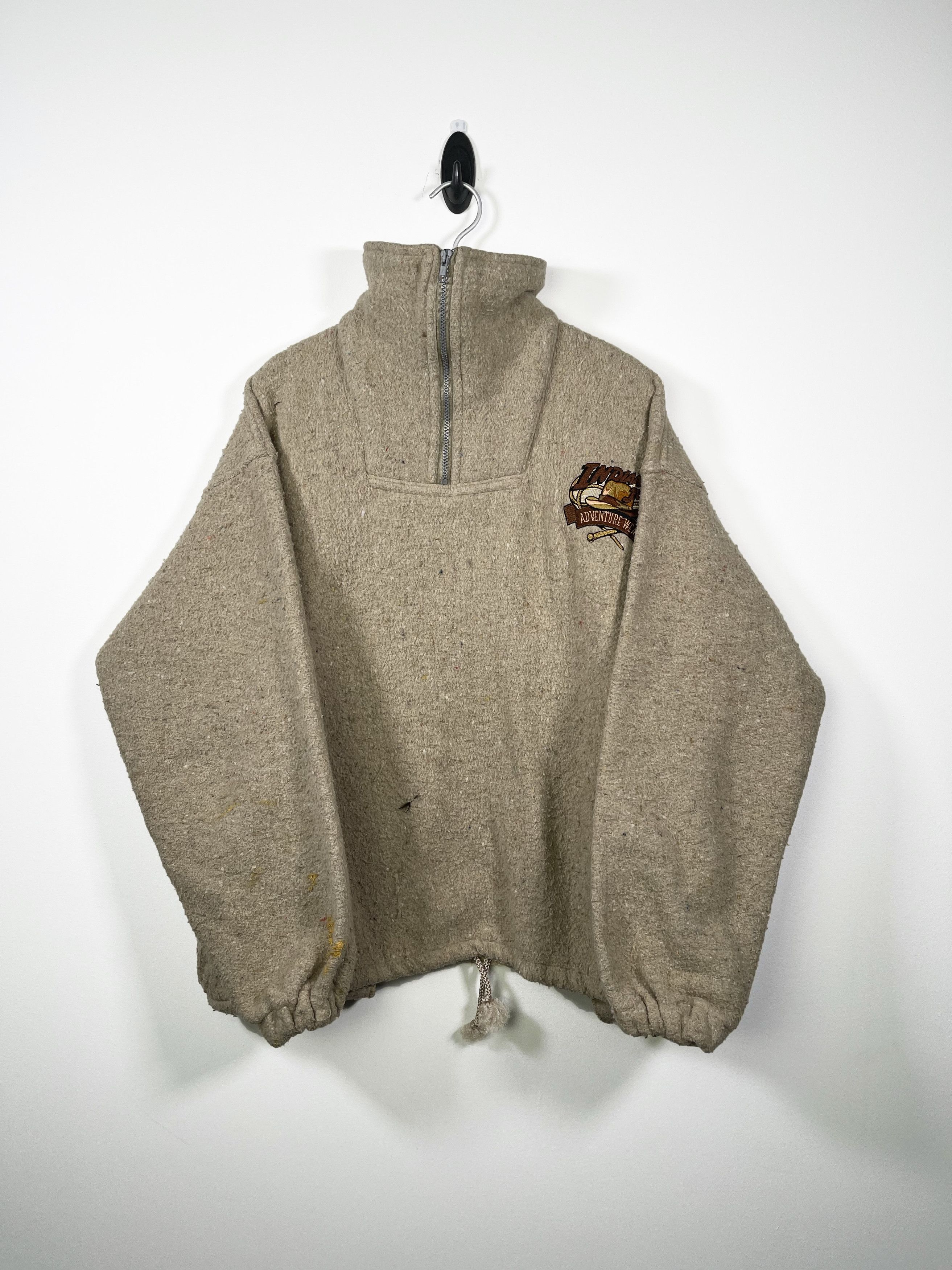 Streetwear Vintage 90s Indiana Jones Quarter Zip Sherpa Sweater | Grailed