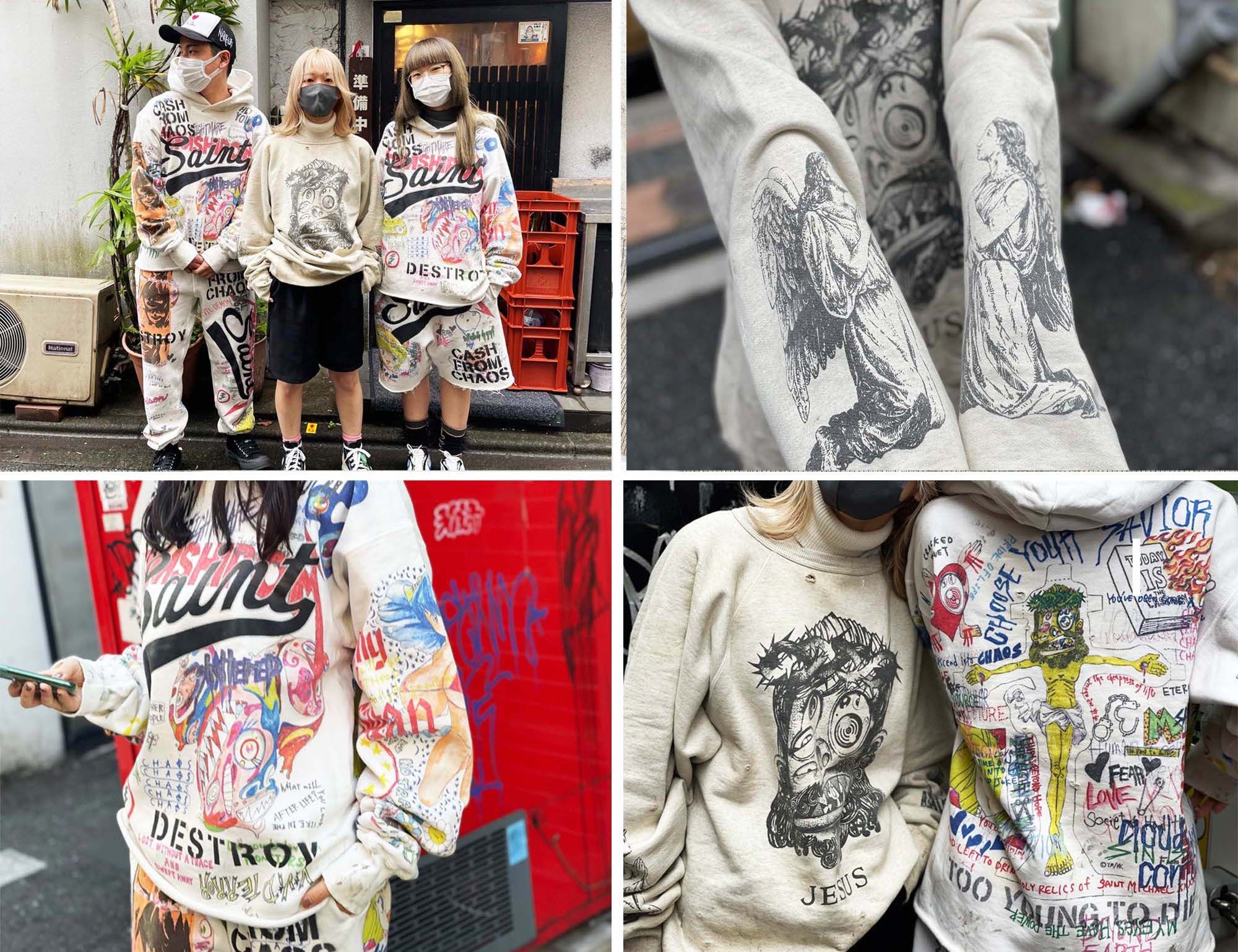 Saint Michael × Takashi Murakami SAINT MICHAEL Mxxxxxx Takashi Murakami  JESUS sweatshirt XL | Grailed