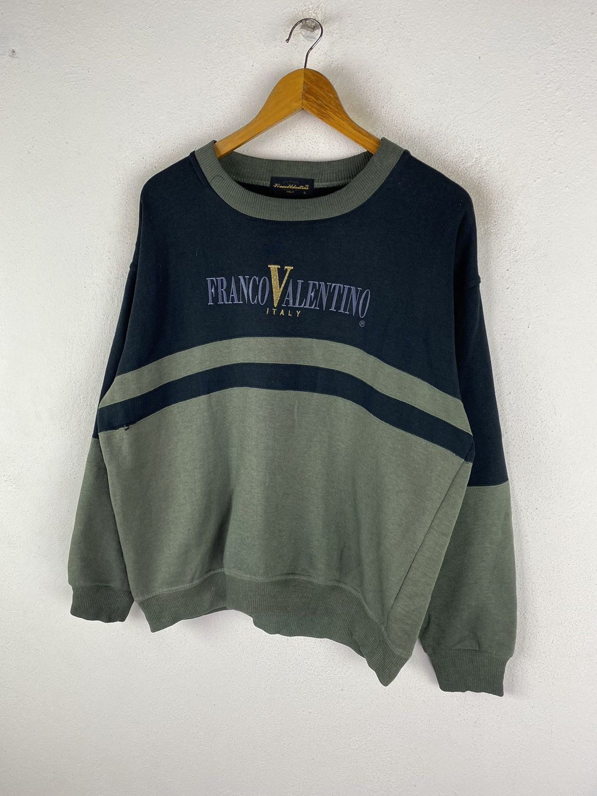 Vintage 🔥SALE🔥FRANCO VALENTINO ITALY SWEATSHIRT EMBROIDERY LOGOS Size US L / EU 52-54 / 3 - 3 Thumbnail
