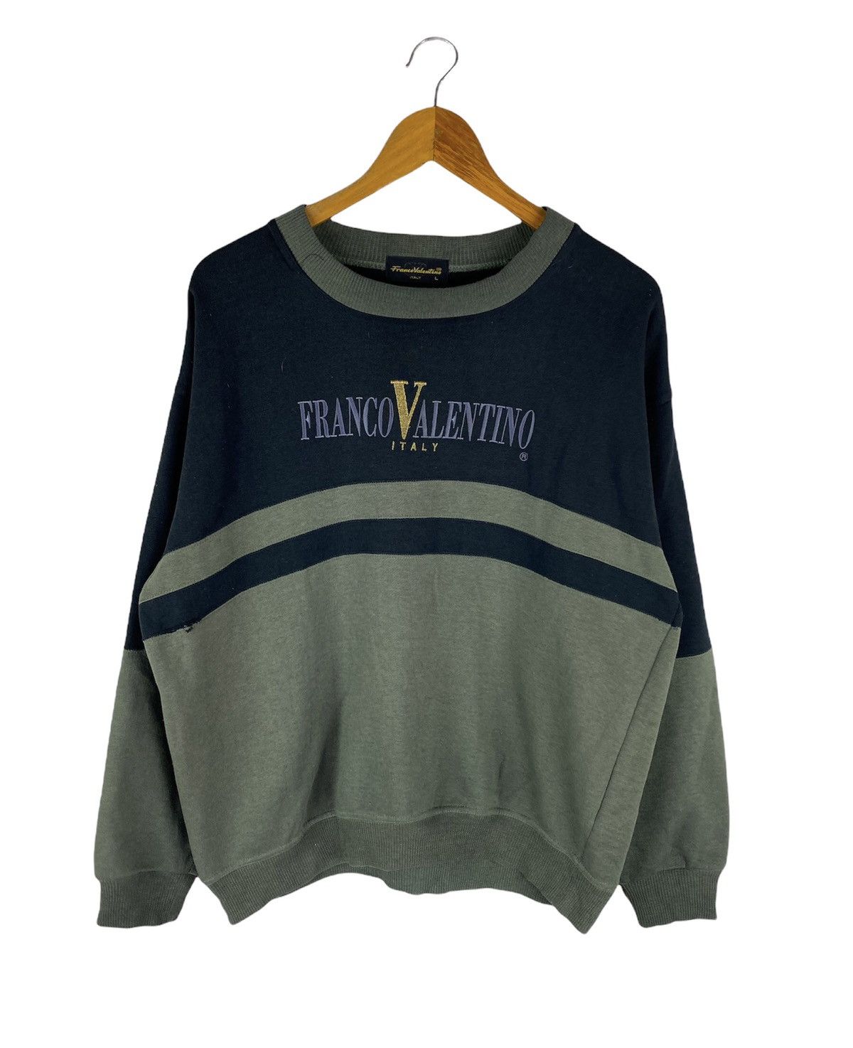 Vintage 🔥SALE🔥FRANCO VALENTINO ITALY SWEATSHIRT EMBROIDERY LOGOS Size US L / EU 52-54 / 3 - 1 Thumbnail