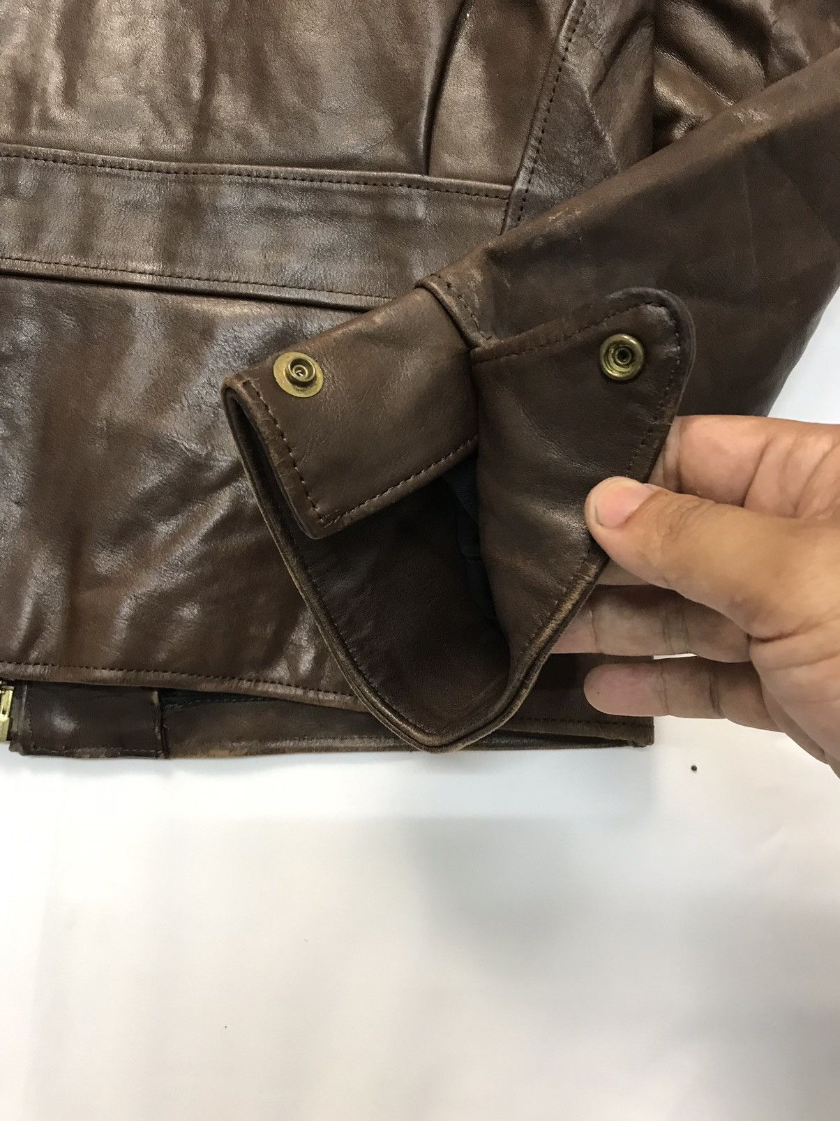Japanese Brand × Vintage JAPANESE BRAND CELT&COBRA LEATHER DARK BROWN JACKET Size US S / EU 44-46 / 1 - 10 Thumbnail