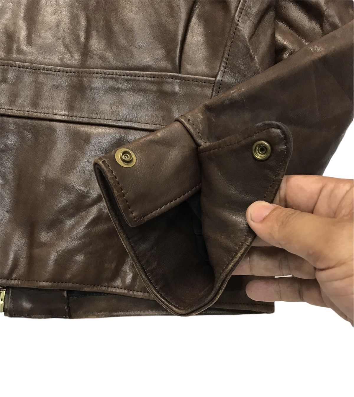 Japanese Brand × Vintage JAPANESE BRAND CELT&COBRA LEATHER DARK BROWN JACKET Size US S / EU 44-46 / 1 - 5 Thumbnail