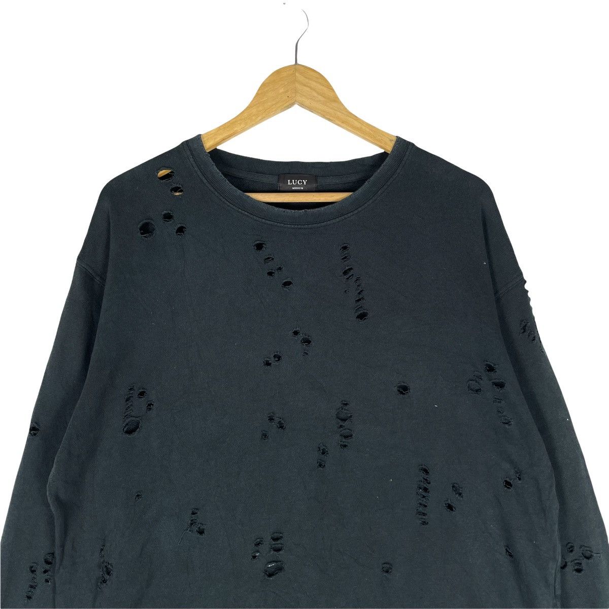 Japanese Brand 🌟LUCY Shot Gun Holes Sweatshirt Crewneck Like Number Nine Size US M / EU 48-50 / 2 - 2 Thumbnail