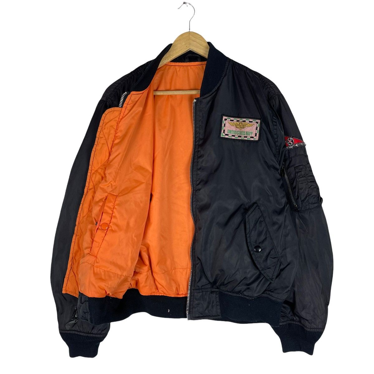 Vintage ⚡️WEST CAB MA1 Reversible Flyers USN Bomber Jacket Size US L / EU 52-54 / 3 - 8 Thumbnail