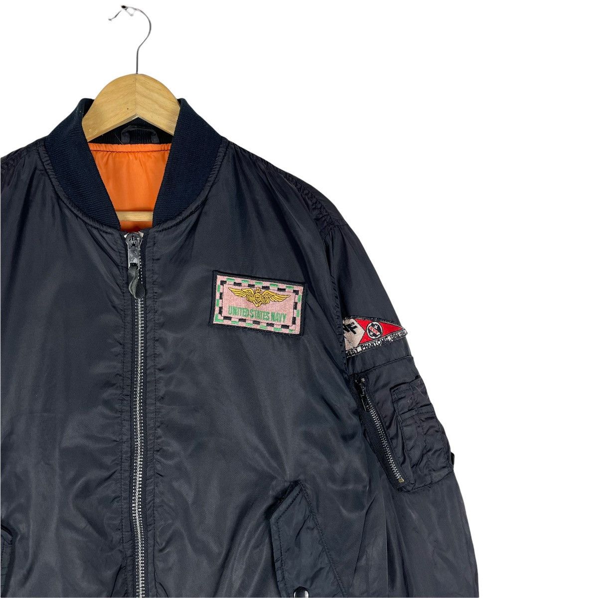 Vintage ⚡️WEST CAB MA1 Reversible Flyers USN Bomber Jacket Size US L / EU 52-54 / 3 - 3 Thumbnail
