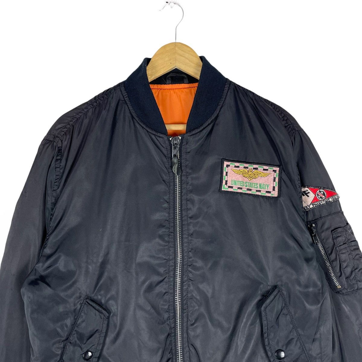 Vintage ⚡️WEST CAB MA1 Reversible Flyers USN Bomber Jacket Size US L / EU 52-54 / 3 - 2 Thumbnail