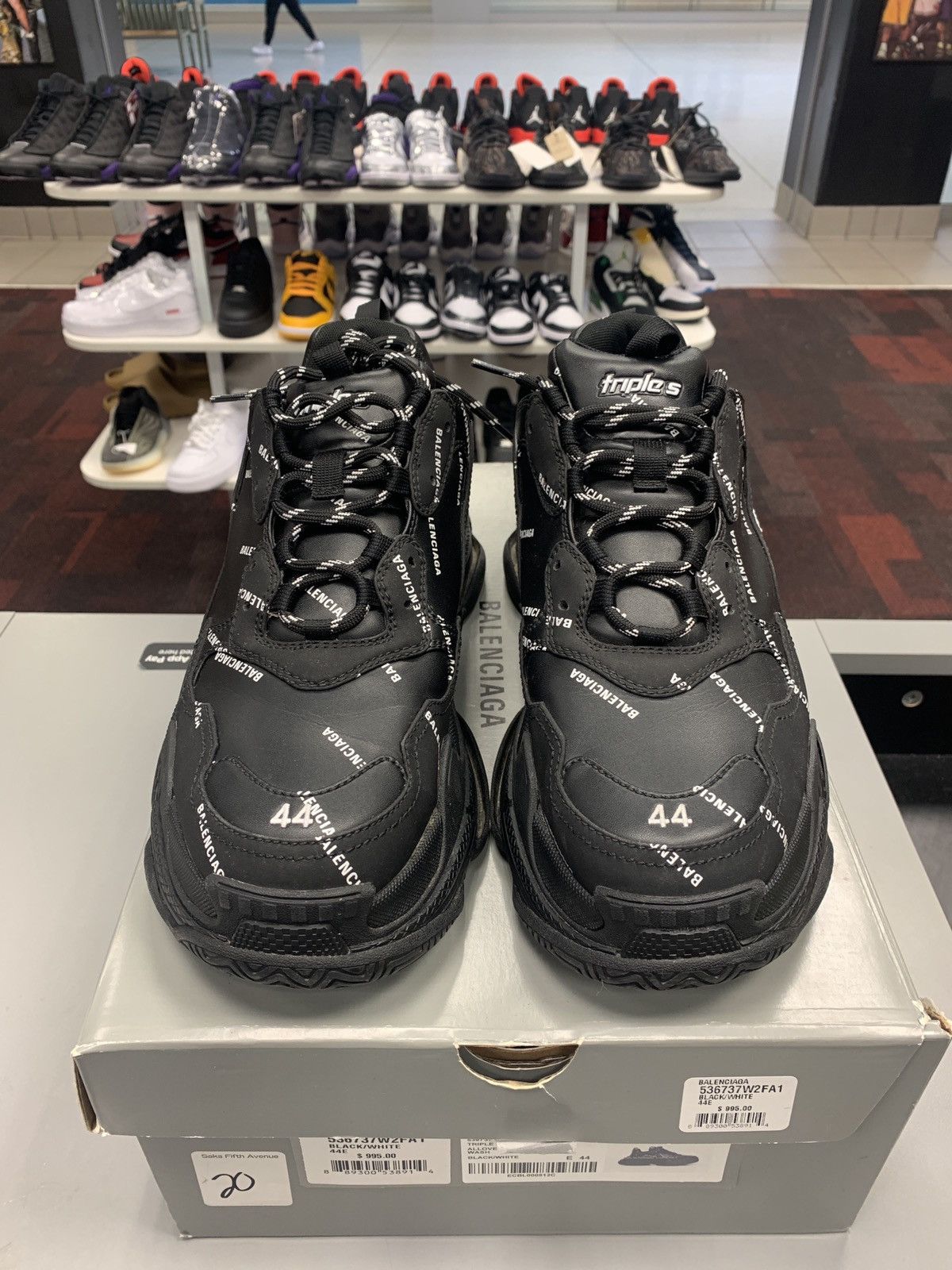 Balenciaga Balenciaga Triple S All Over Print Black Size US 11 / EU 44 - 2 Thumbnail