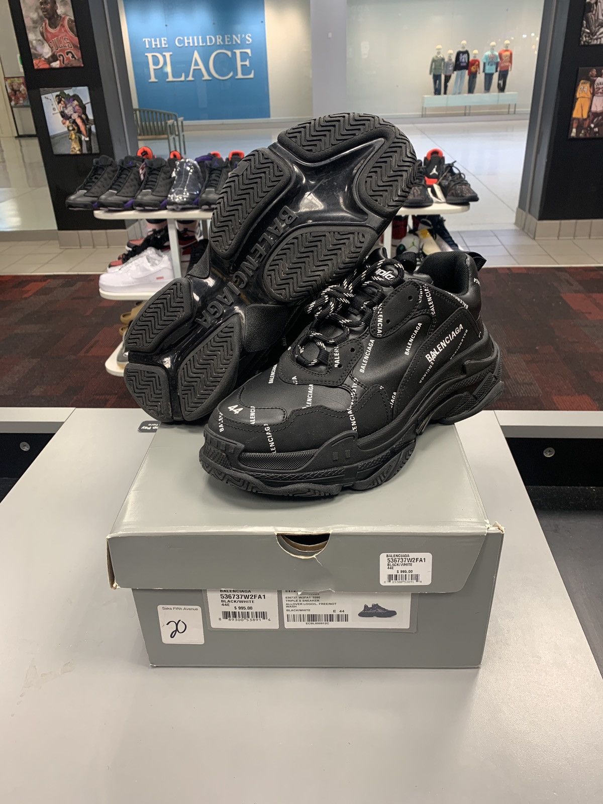 Balenciaga Balenciaga Triple S All Over Print Black Size US 11 / EU 44 - 1 Thumbnail